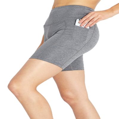 Bally Total Fitness High Rise 7" Pocket Short, Heather Charcoal, Large