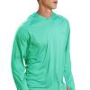 Men's UPF 50+ UV Sun Protection Hoodie Long Sleeve Rash Guard Hiking Fishing Swim T Shirt (Mint Green, S) view 2