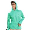 Men's UPF 50+ UV Sun Protection Hoodie Long Sleeve Rash Guard Hiking Fishing Swim T Shirt (Mint Green, S) view 3