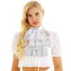 YiZYiF Colonial Jabot Victorian Renaissance Ruffled Lace Jabot Steampunk Neck Collar Necktie Cosplay Costume Accessory White One Size view 2