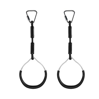 BESPORTBLE 2pcs Swing Bar Rings Kids Gymnastic Rings Wear Resistant for Climbing Frames and Garden Swings Outdoor Backyard Play(Black)