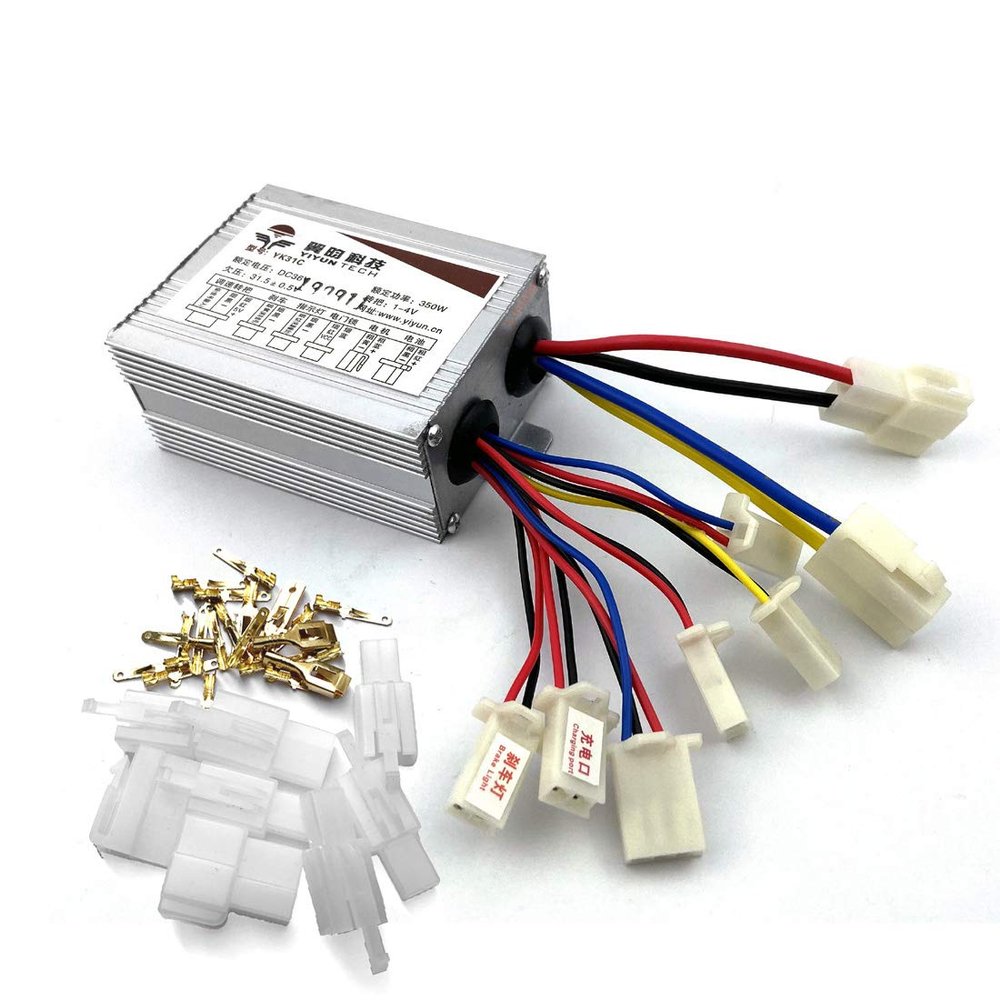 L-faster 350W Controller for Brushed Motor Yiyun 350W Control Unit with Paired Plugs for Electric Bike Brush DC Motor (36V)