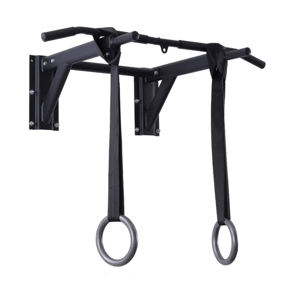 Pull-up Bars AGYH Wall-Mounted Chin Up Bar and Gymnastic Rings, Corridor Horizontal Bar, Sandbag Resistance Band Suspension Bracket, Load 300kg