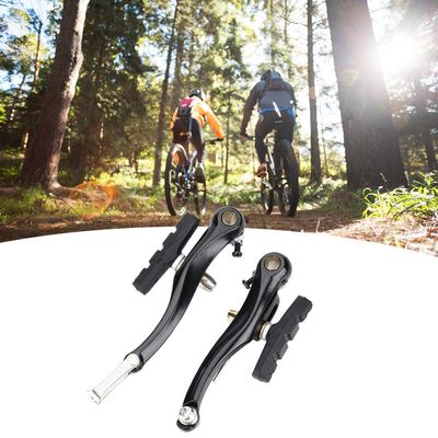 1 Pair V Brake Set with Brake Shoes Mountain Bike Straight Pull Mechanical Dual Pivot Brake Set Repair Parts Accessory