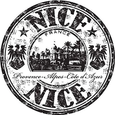 Zirni Nice France Europe Travel Grunge Stamp Sticker Decal Design