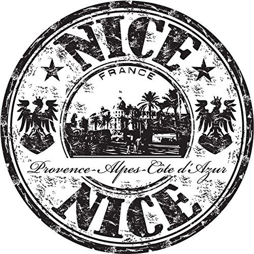 Zirni Nice France Europe Travel Grunge Stamp Sticker Decal Design