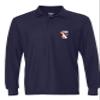 ALLNTRENDS Men's Polo Long Sleeve Shirt Bald Eagle Embroidered American USA (S, Navy Blue) view 1