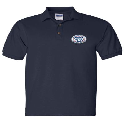 ALLNTRENDS Men's Polo T Shirt US Homeland Security Embroidered USA Shirt (2XL, Navy Blue)