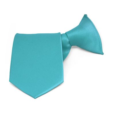 tiemart Boys' Clip-On Neckties (14", Turquoise)