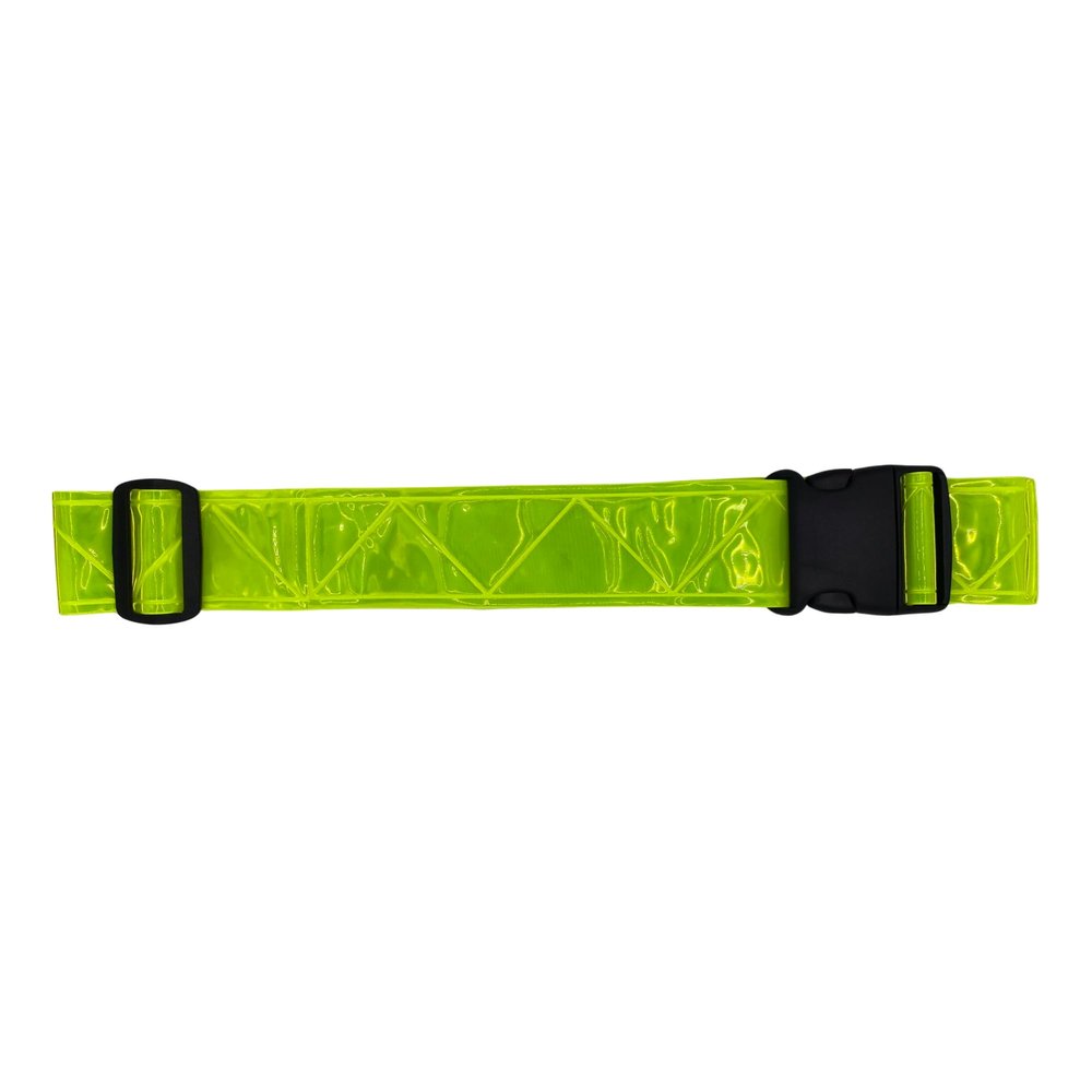 Stuart Promotional Products Lime Yellow Reflective Running Belt for High Visibility Safety - Adjustable Reflective Belt for Running, Walking, Cycling, Military & PT Gear