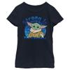 STAR WARS Girl's The Mandalorian The Child Strong is The Cuteness T-Shirt - Navy Blue - Small view 1