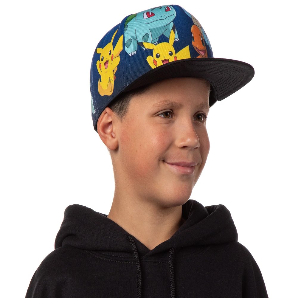 Bioworld Pokemon Youth Group Gradient Sublimation Snapback Flatbill Hat Multicolored