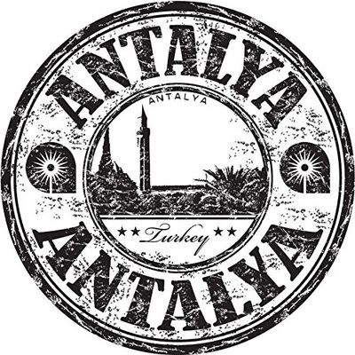 Zirni Antalya Grunge Travel Stamp Sticker Decal Design
