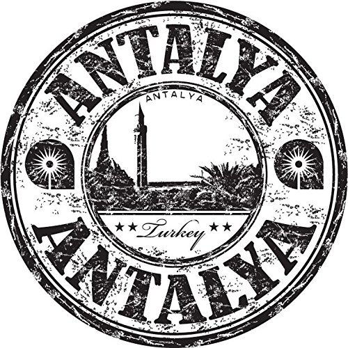 Zirni Antalya Grunge Travel Stamp Sticker Decal Design