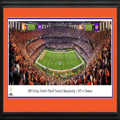 2019 College Football National Championship - LSU vs Clemson - 44x18-inch Clemson Double Mat, Deluxe Framed Picture by Blakeway Panoramas