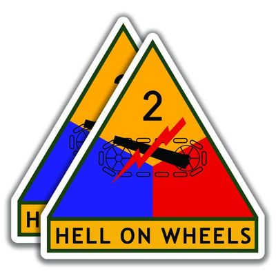 2nd Armored Division Decals U.S. 2 Stickers 5.5" W x 5.5" H Bogo