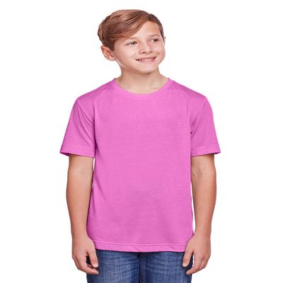 Core 365 Youth Fusion ChromaSoft Performance T-Shirt S CHARITY PINK