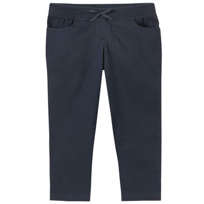 Chaps Toddler Girls' School Uniform Twill Pull-On Skinny Pants, Navy, 2T