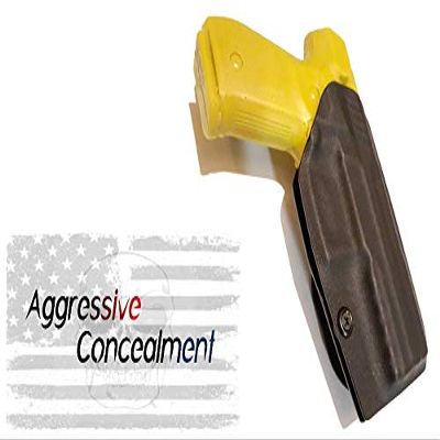 Aggressive Concealment REXOWB Outside The Waistband Kydex Holster fits Arex REX Zero 1s (Black, Left)