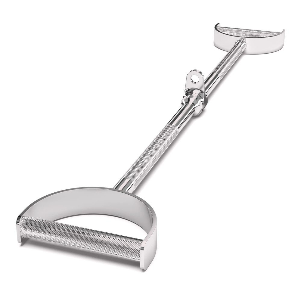 Synergee Pro-Style Lat Bar Cable Attachment. Universal Attachment for Cable Machines. Pull Down/Press Down Bar Accessory. Available Sizes 24, 34 and 38
