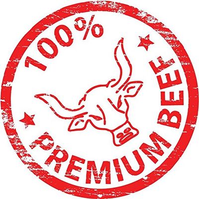 Zirni 100 Percent Premium Beef Food Rubber Stamp Sticker Decal Design