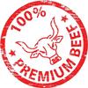 Zirni 100 Percent Premium Beef Food Rubber Stamp Sticker Decal Design