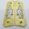 New 1911 SAN Judas ST. Jude Full Size Grips Government Ambi Cut Gold Plated view 1