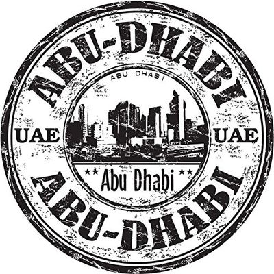 Zirni Abu Dhabi United Arab Emirates UAE City Travel Grunge Stamp Sticker Decal Design