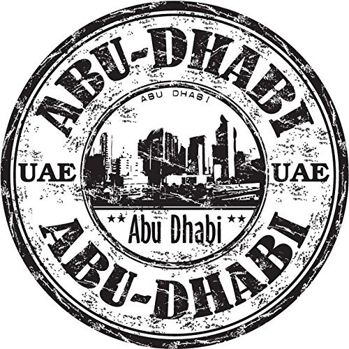 Zirni Abu Dhabi United Arab Emirates UAE City Travel Grunge Stamp Sticker Decal Design