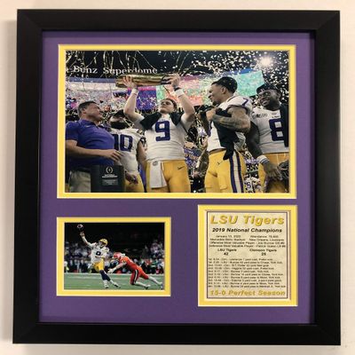 Legends Never Die 2019 LSU Tigers CFP National Champions Undefeated Season - Celebration - Framed 12"x15" Double Matted Photos