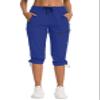 ChinFun Women's Hiking Capris Pants Outdoor Quick Dry Cargo Cropped Pants Water Resistant UPF 50+ Royal Blue S view 2
