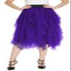 Women's Elegant Mesh Layered Tulle Skirt Sheer Tutu Midi Skirt (Deep Purple, L) view 1