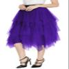 Women's Elegant Mesh Layered Tulle Skirt Sheer Tutu Midi Skirt (Deep Purple, L) view 2