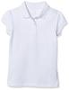 Chaps Toddler Girls' School Uniform Short Sleeve Interlock Polo, White, 4T view 1
