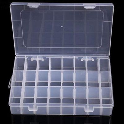 ZHONGJIUYUAN 1Piece 24 Slots Compartment Storage Box Jewellery Earring Beads Drugs Pills Storing Mini Goods Organizator Box Case Container
