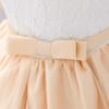 Cute Newborn Baby Girl Formal Prom Summer Wedding Dress A-line Sleeveless Knee Length Tutu Gown Ruffle Princess Bow Pageant Christeing Baptism Birthday Party Dress with Heandwear #01Champagne 9-12 M view 4