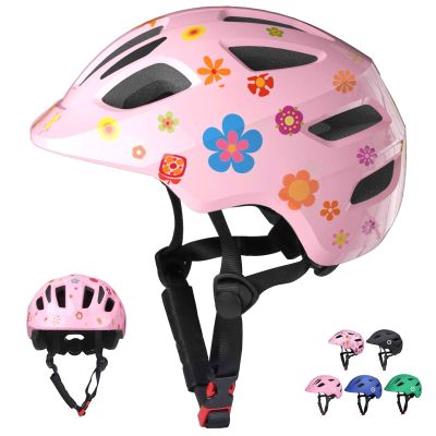XJD Toddler Helmet Kids Bike Helmet for Infant/Baby Multi-Sport Adjustable Skateboard for Kids Boys Girls Lightweight for Age 1 and Older (Pink Flowers, Small: 20.47"- 22.05" / 52-56 cm)