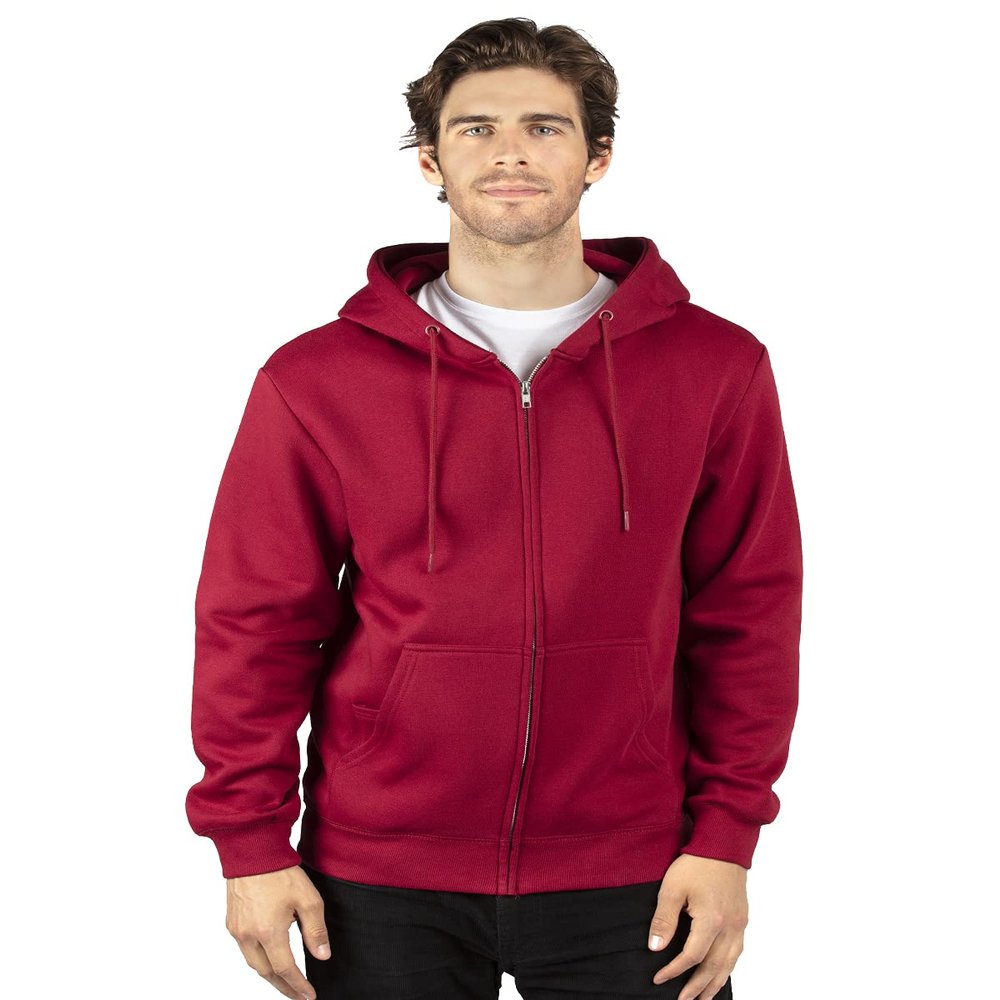Threadfast Unisex Ultimate Fleece Full-Zip Hooded Sweatshirt 3XL BURGUNDY