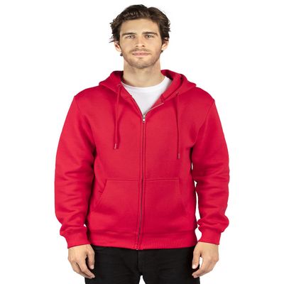 Threadfast Apparel Unisex Ultimate Fleece Full-Zip Hooded Sweatshirt L RED