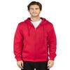 Threadfast Apparel Unisex Ultimate Fleece Full-Zip Hooded Sweatshirt L RED view 2