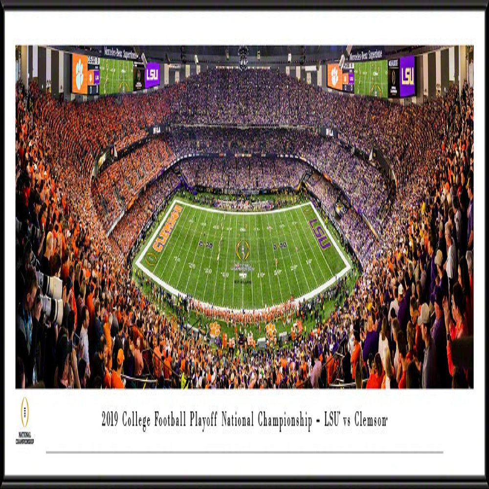 2019 College Football National Championship - LSU vs Clemson - Panoramic Posters and Framed Pictures by Blakeway Panoramas (Standard Frame)