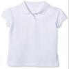 Chaps Toddler Girls' School Uniform Short Sleeve Interlock Polo, White, 2T view 1