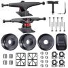 Jizmo Skateboard Trucks, Fits 7.75-8" Deck, Wheels 52mm, Bearings ABEC-9, Skateboard Pads, Hardware Tool Combo Starter Set - Black view 1