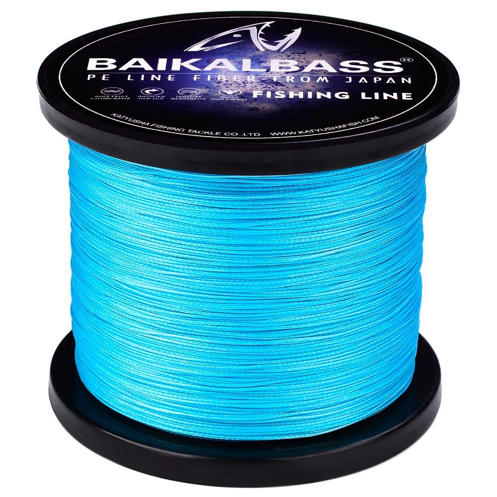 Super Strong Braided Fishing Line 8 Strands Stronger Strength Multifilament PE Braid Wire for Saltwater 10LB-300LB Hi-Grade Superline (1000M Blue 35LB)