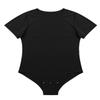 Kaerm Men Adults One Piece Round Neck Leotard Short Sleeves Press Crotch T-shirt Bodysuit Romper Pajamas Black Large view 4