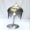 Rajasthan Gems Rajput Soldier Steel Engraved Yellow Color Helmet Armour with Stand Decorative view 1