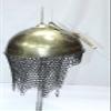 Rajasthan Gems Rajput Soldier Steel Engraved Yellow Color Helmet Armour with Stand Decorative view 4