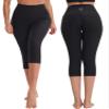 NELEUS Women's 2 Pack Yoga Capri Pants Workout Running Leggings,9042,Black/Grey,US S,EU M view 2