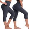 NELEUS Women's 2 Pack Yoga Capri Pants Workout Running Leggings,9042,Black/Grey,US S,EU M view 4