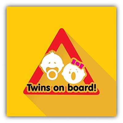 Zirni Baby On Board Twins Sign Sticker Decal Design